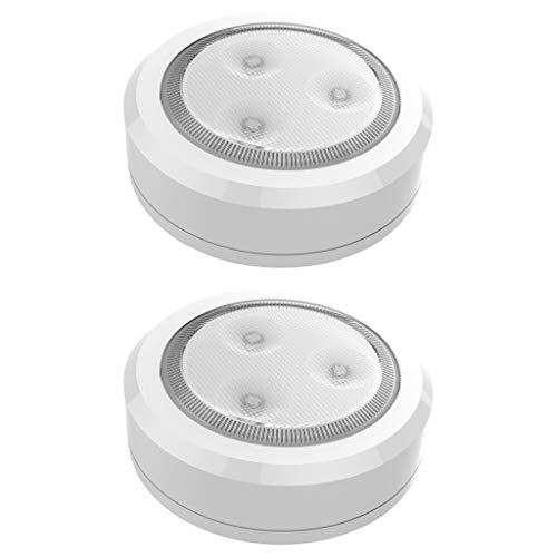 LED White Puck Light With Remote (2-Pack)