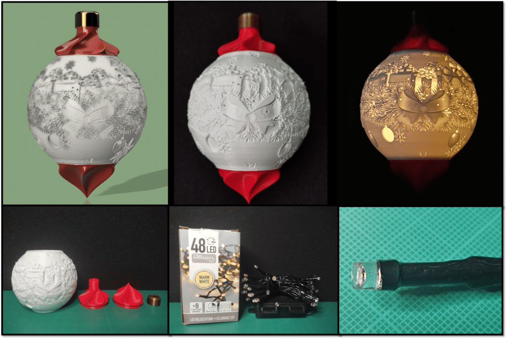 Christmas ball ornament 3D print DIY