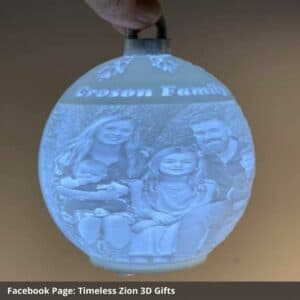 3D printed christmas ball lithophane fairy lights