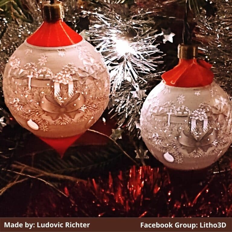 Christmas ball lithophane Christmas string lights
