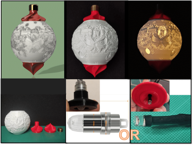 Christmas ball ornament 3D print DIY