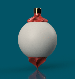 Creamy lithophane Christmas ball