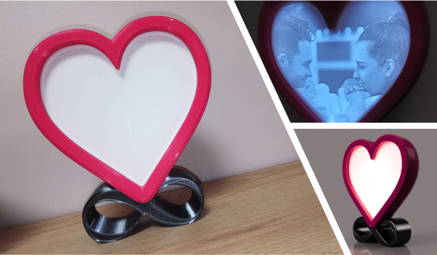 Valentine lithophane heart box