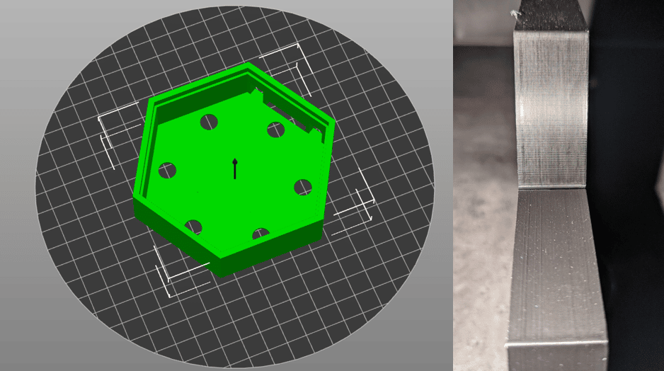 Hexagon box slicer view & side view