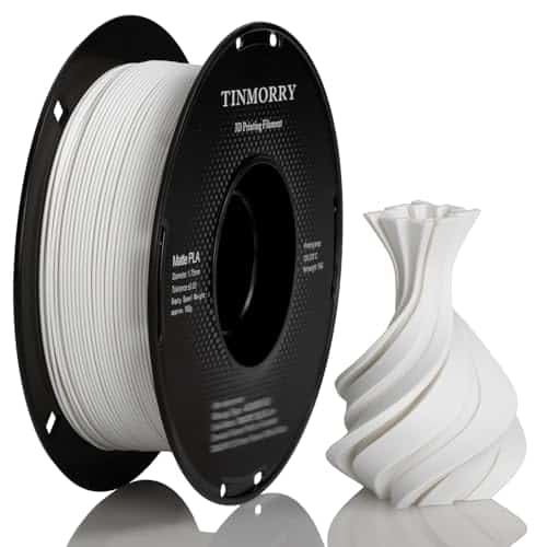 TINMORRY PLA Filament 1.75mm 1kg, Matte PLA 3D Printer Filament, Compatible with Bambu Lab FDM 3D Printer, 1 KG 1 Spool, Matte White